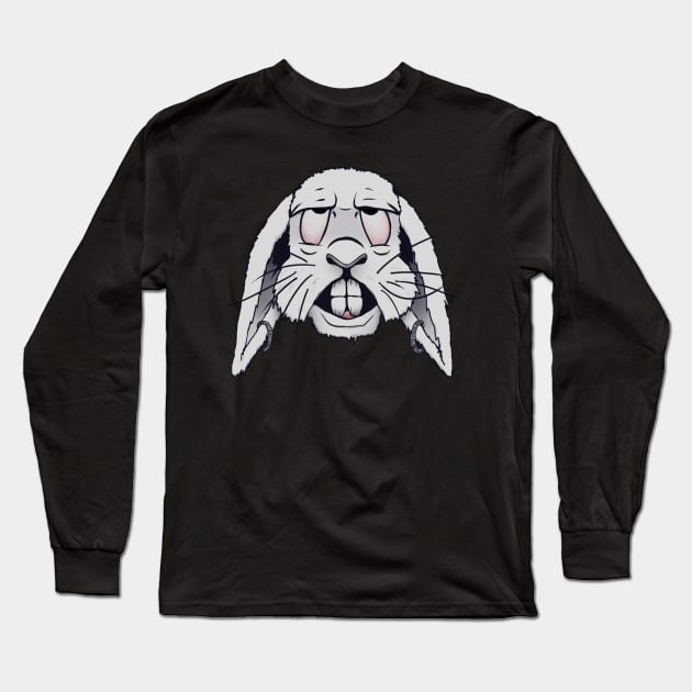 Meshuggah faced bunny Long Sleeve T-Shirt by Karl_The_Faun